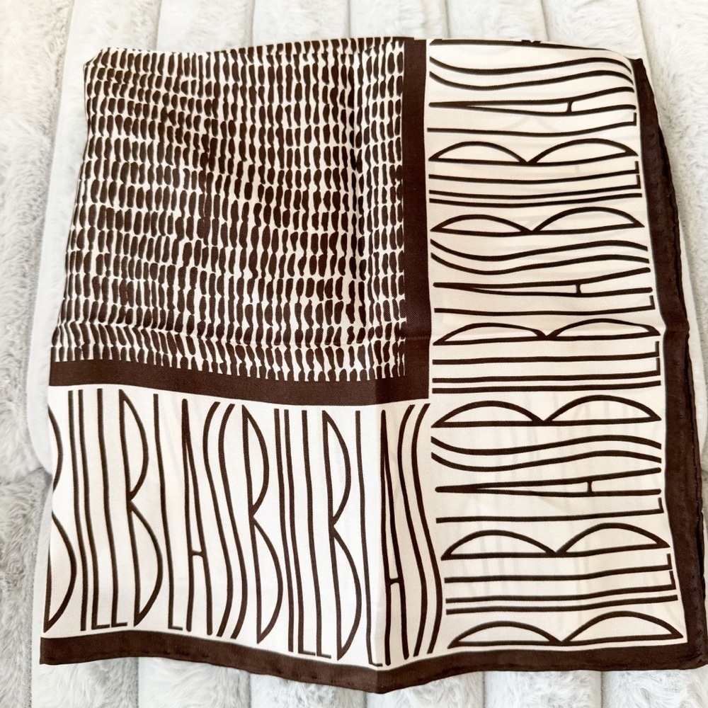 Bill Blass vintage logo 100% silk signature scarf wrap.